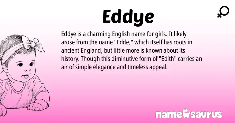 Infographic about Eddye name meaning, Eddye is a name from English origin(s).