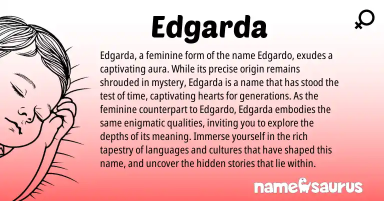 Infographic about Edgarda name meaning, Edgarda is a name from N/A origin(s).