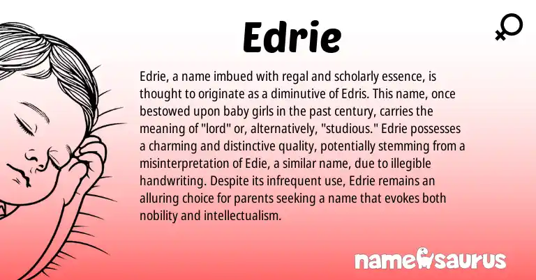 Infographic about Edrie name meaning, Edrie is a name from N/A origin(s).