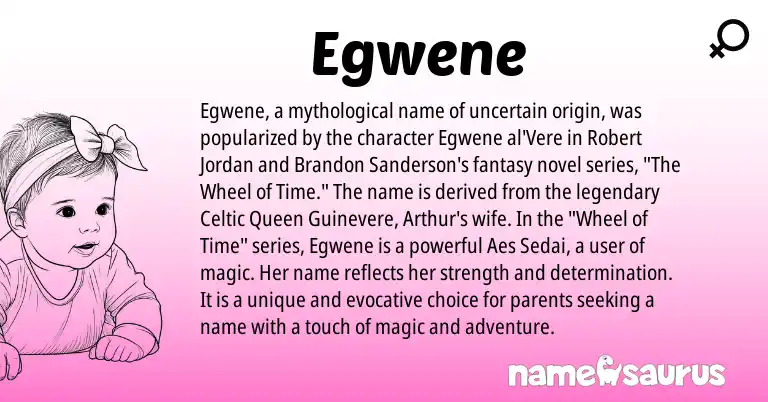 Infographic about Egwene name meaning, Egwene is a name from Celtic origin(s).