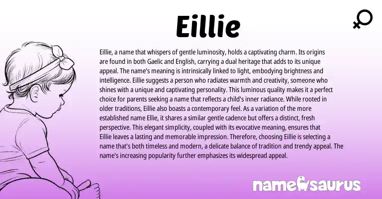 Infographic about Eillie name meaning, Eillie is a name from Gaelic, English origin(s).
