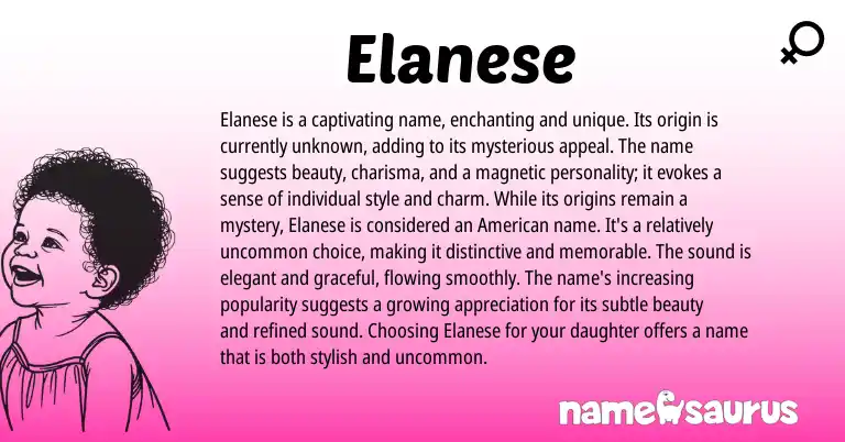 Infographic about Elanese name meaning, Elanese is a name from Other origin(s).