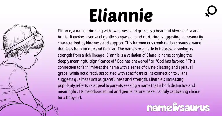 Infographic about Eliannie name meaning, Eliannie is a name from Other origin(s).
