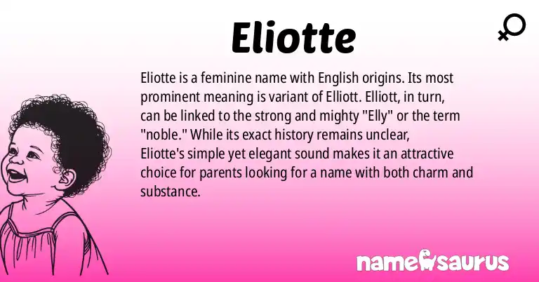 Infographic about Eliotte name meaning, Eliotte is a name from English origin(s).