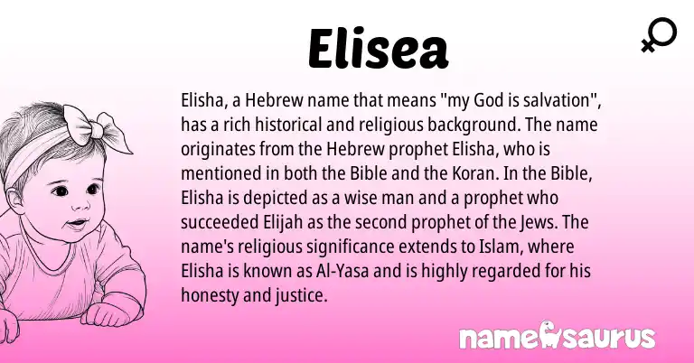 Infographic about Elisea name meaning, Elisea is a name from Hebrew origin(s).