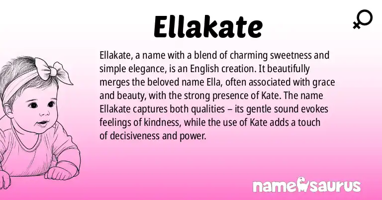Infographic about Ellakate name meaning, Ellakate is a name from English origin(s).