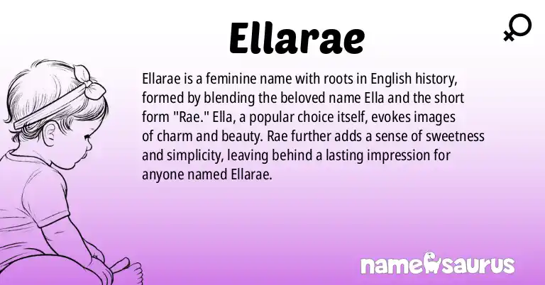 Infographic about Ellarae name meaning, Ellarae is a name from English origin(s).