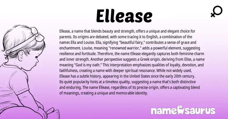 Infographic about Ellease name meaning, Ellease is a name from English origin(s).