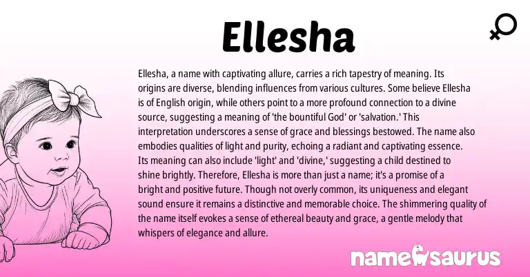 Infographic about Ellesha name meaning, Ellesha is a name from Hebrew, Other origin(s).