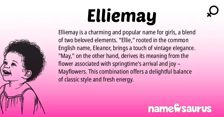 Infographic about Elliemay name meaning, Elliemay is a name from English origin(s).