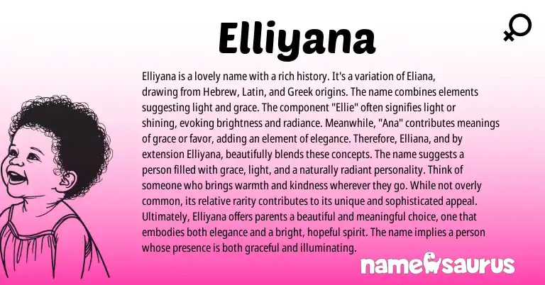 Infographic about Elliyana name meaning, Elliyana is a name from Other origin(s).