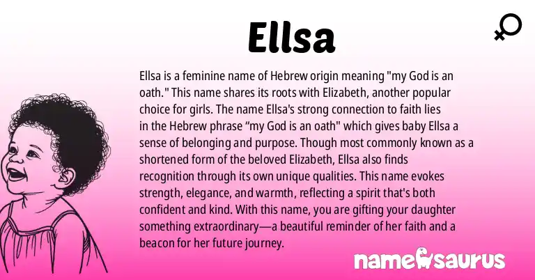 Infographic about Ellsa name meaning, Ellsa is a name from Hebrew origin(s).