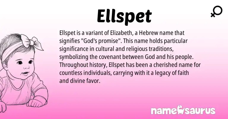 Infographic about Ellspet name meaning, Ellspet is a name from Hebrew origin(s).