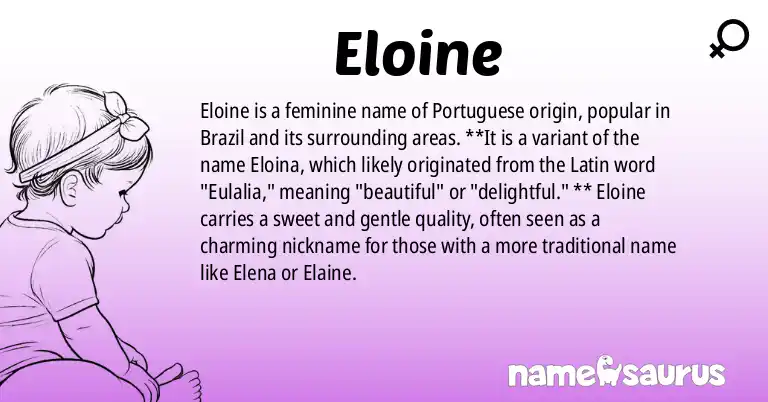 Infographic about Eloine name meaning, Eloine is a name from Portuguese (Brazilian) origin(s).