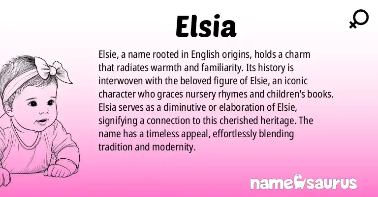 Infographic about Elsia name meaning, Elsia is a name from English origin(s).