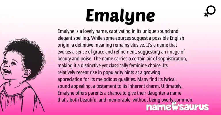 Infographic about Emalyne name meaning, Emalyne is a name from Other origin(s).