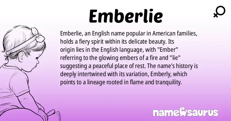 Infographic about Emberlie name meaning, Emberlie is a name from English (American) origin(s).