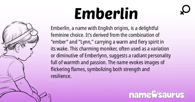 Infographic about Emberlin name meaning, Emberlin is a name from English origin(s).