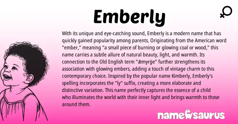 Infographic about Emberly name meaning, Emberly is a name from Old English, American origin(s).