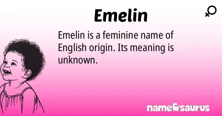 Infographic about Emelin name meaning, Emelin is a name from English origin(s).