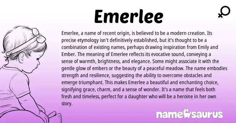Infographic about Emerlee name meaning, Emerlee is a name from Other origin(s).