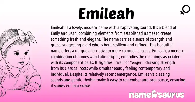 Infographic about Emileah name meaning, Emileah is a name from Other origin(s).