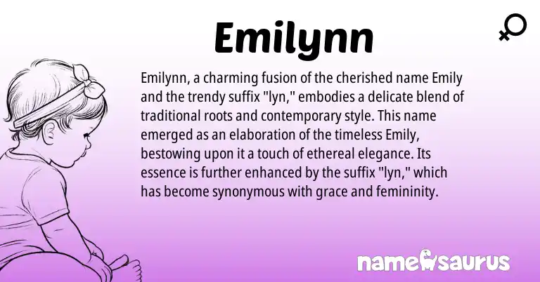 Infographic about Emilynn name meaning, Emilynn is a name from N/A origin(s).