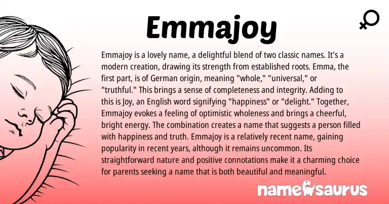 Infographic about Emmajoy name meaning, Emmajoy is a name from Germanic, English origin(s).