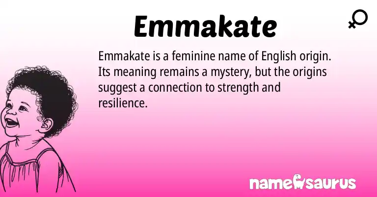 Infographic about Emmakate name meaning, Emmakate is a name from English origin(s).