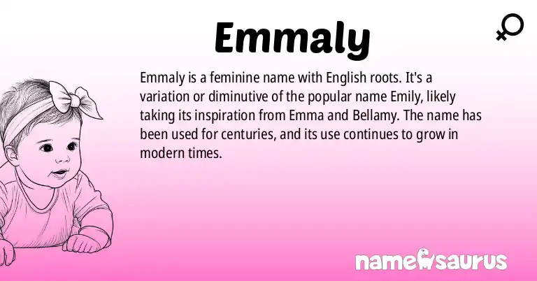 Infographic about Emmaly name meaning, Emmaly is a name from English origin(s).