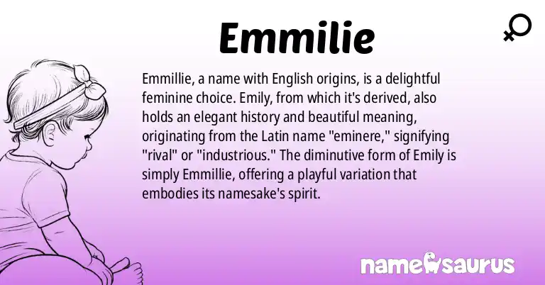 Infographic about Emmilie name meaning, Emmilie is a name from English origin(s).