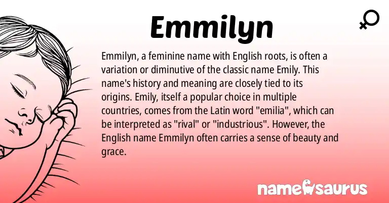 Infographic about Emmilyn name meaning, Emmilyn is a name from English origin(s).