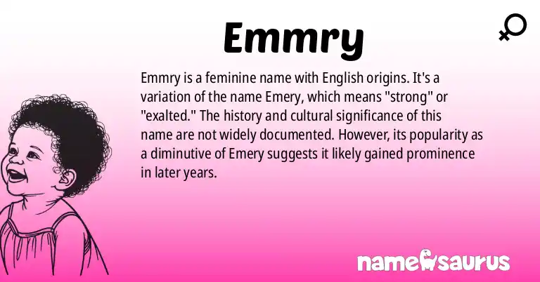Infographic about Emmry name meaning, Emmry is a name from English origin(s).