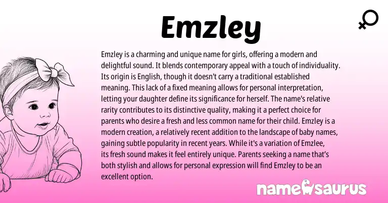 Infographic about Emzley name meaning, Emzley is a name from Other origin(s).