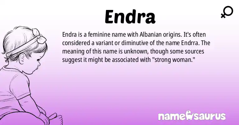 Infographic about Endra name meaning, Endra is a name from Albanian origin(s).
