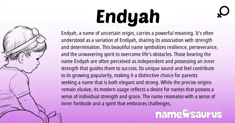 Infographic about Endyah name meaning, Endyah is a name from Other origin(s).