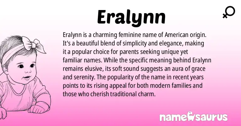 Infographic about Eralynn name meaning, Eralynn is a name from American origin(s).