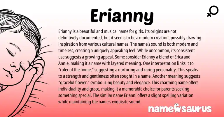 Infographic about Erianny name meaning, Erianny is a name from Other origin(s).