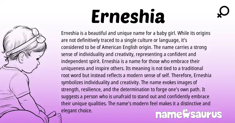Infographic about Erneshia name meaning, Erneshia is a name from Other origin(s).