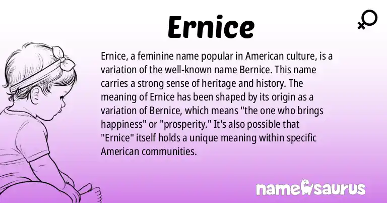 Infographic about Ernice name meaning, Ernice is a name from American origin(s).