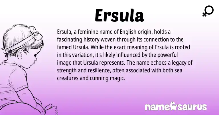 Infographic about Ersula name meaning, Ersula is a name from English origin(s).