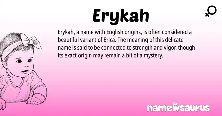 Infographic about Erykah name meaning, Erykah is a name from English origin(s).