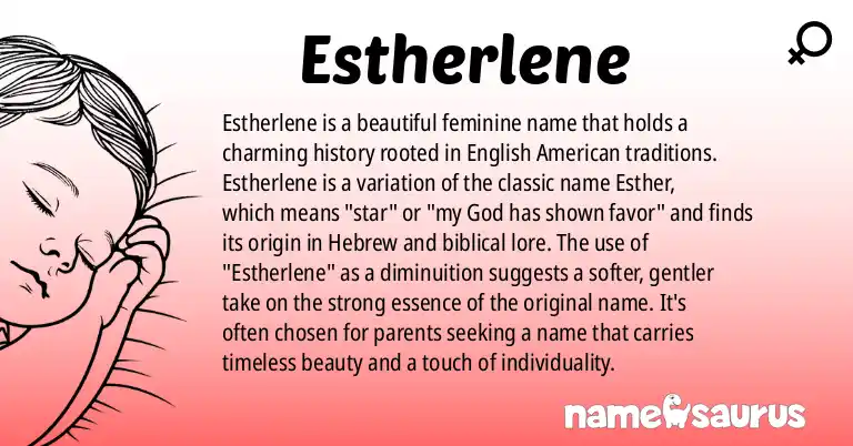 Infographic about Estherlene name meaning, Estherlene is a name from English (American) origin(s).