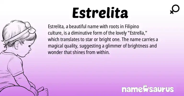 Infographic about Estrelita name meaning, Estrelita is a name from Filipino origin(s).