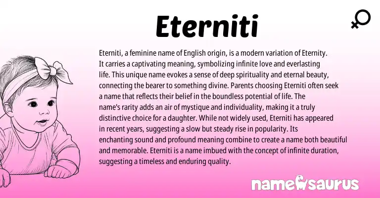 Infographic about Eterniti name meaning, Eterniti is a name from English origin(s).