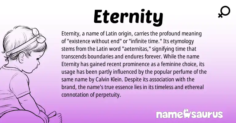Infographic about Eternity name meaning, Eternity is a name from Latin origin(s).