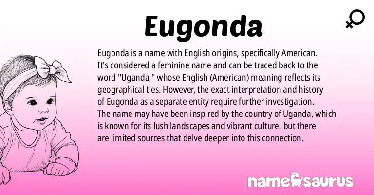 Infographic about Eugonda name meaning, Eugonda is a name from English (American) origin(s).
