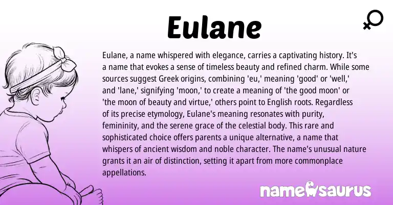 Infographic about Eulane name meaning, Eulane is a name from Greek origin(s).