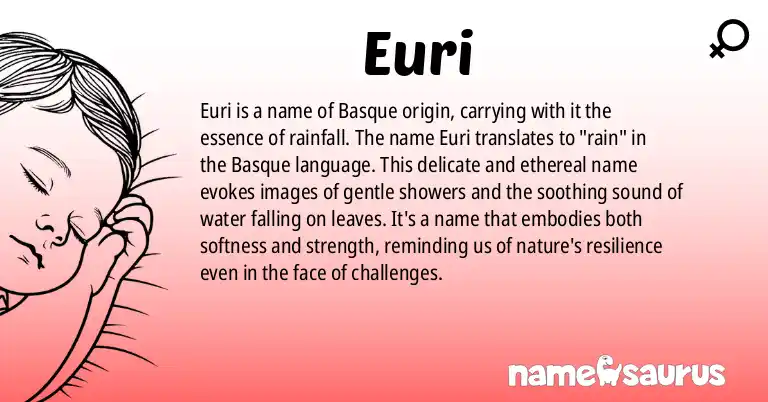 Infographic about Euri name meaning, Euri is a name from Basque origin(s).