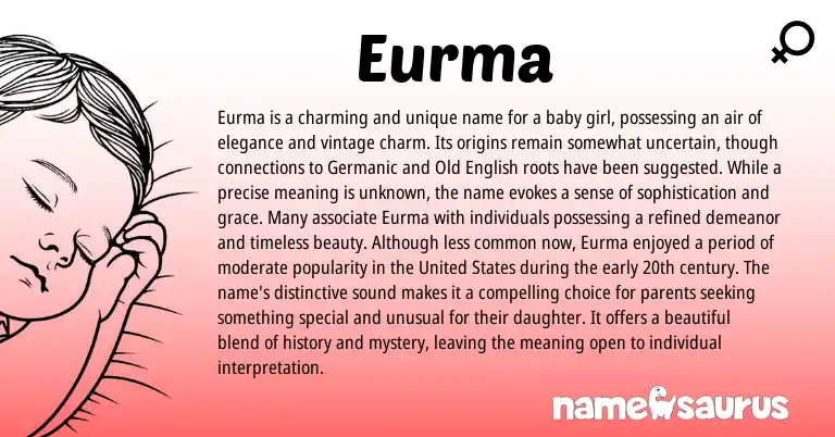 Infographic about Eurma name meaning, Eurma is a name from Other origin(s).